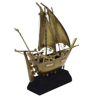 Handmade Bronze Sailing Ship Sculpture, 7 of 8