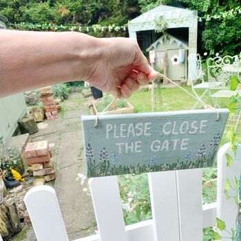 Personalised Cottage Garden Please Close The Gate Sign, 3 of 6
