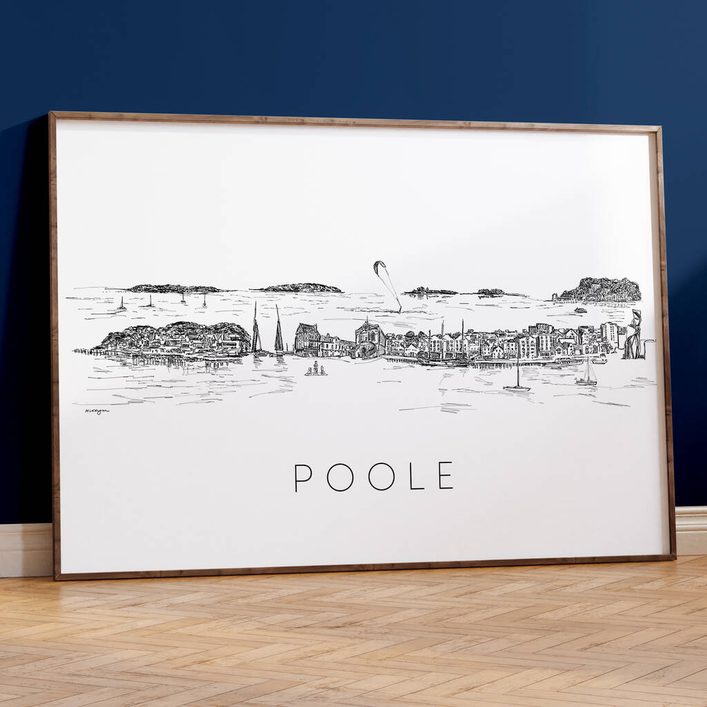 Poole Skyline Cityscape Art Print, 1 of 7