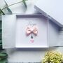 Handmade New Baby Card. Satin Bow With Charm. Boy Or Girl, thumbnail 3 of 10