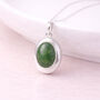Personalised Sterling Silver Nephrite Jade Gemstone Photo Locket Necklace, thumbnail 2 of 7