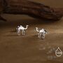 Dainty Camel Stud Earrings In Sterling Silver, thumbnail 1 of 12