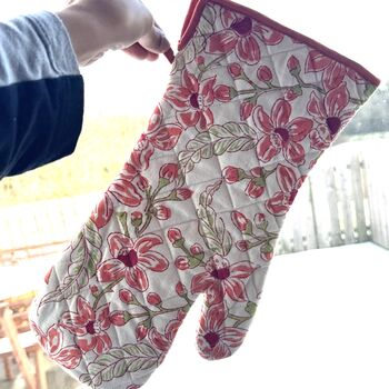 Oven Mitts, Cotton Indian Print, Set Of Two, 2 of 11
