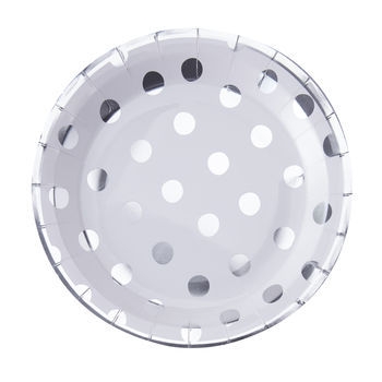 Silver Foiled Polka Dot Paper Plates, 2 of 3