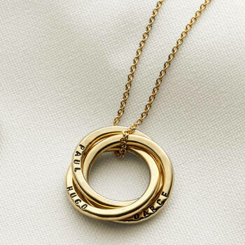 Personalised Yellow Gold Russian Ring Necklace, 3 of 8