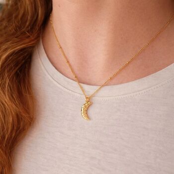 Waterproof Gold Crescent Moon Necklace, 2 of 4