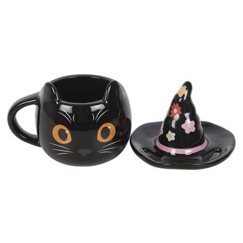 Groovy Witch Cat Lidded Mug, 2 of 2