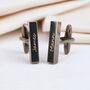 Personalised Engraved Rose Gold Plated Bar Cufflinks, thumbnail 4 of 9