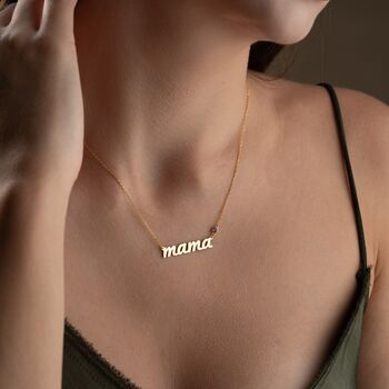 Sterling Silver Mama Birthstone Necklace, 4 of 9