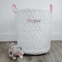 Personalised Black Spot Quilted Toy Bag, thumbnail 1 of 4