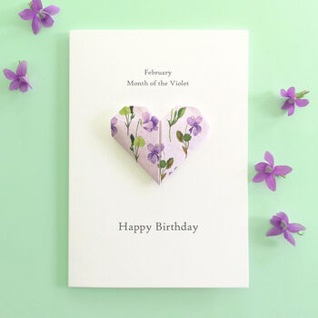 Birth Flower May Lily Of The Valley Origami Heart Card, 10 of 12