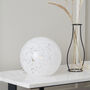 Speckled White Glass Spherical Table Lamp, thumbnail 1 of 6