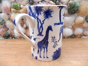 Set Of Six Straight Mugs In Blue Safari Design, 12 of 12