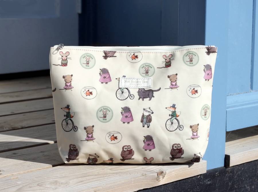 Woodland Animal Themed Oilcloth Wash Bag By The Nest Planner