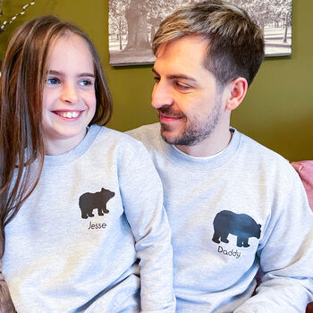 Personalised Polar Bear Jumper Set For Dad And Kids, 3 of 6