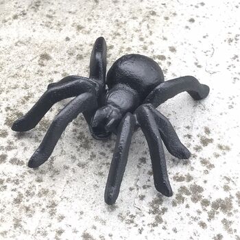 Set Of Two Solid Cast Iron Spiders In Gift Pouch, 4 of 4