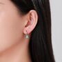 Sterling Silver Blue Opal Planet And Star Huggie Hoop Earrings, thumbnail 2 of 12