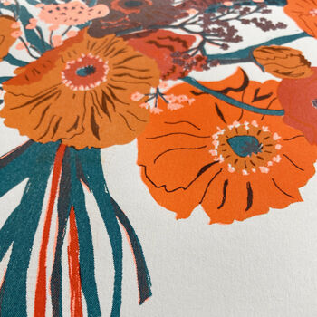 Orange Flower Riso Print, 4 of 4