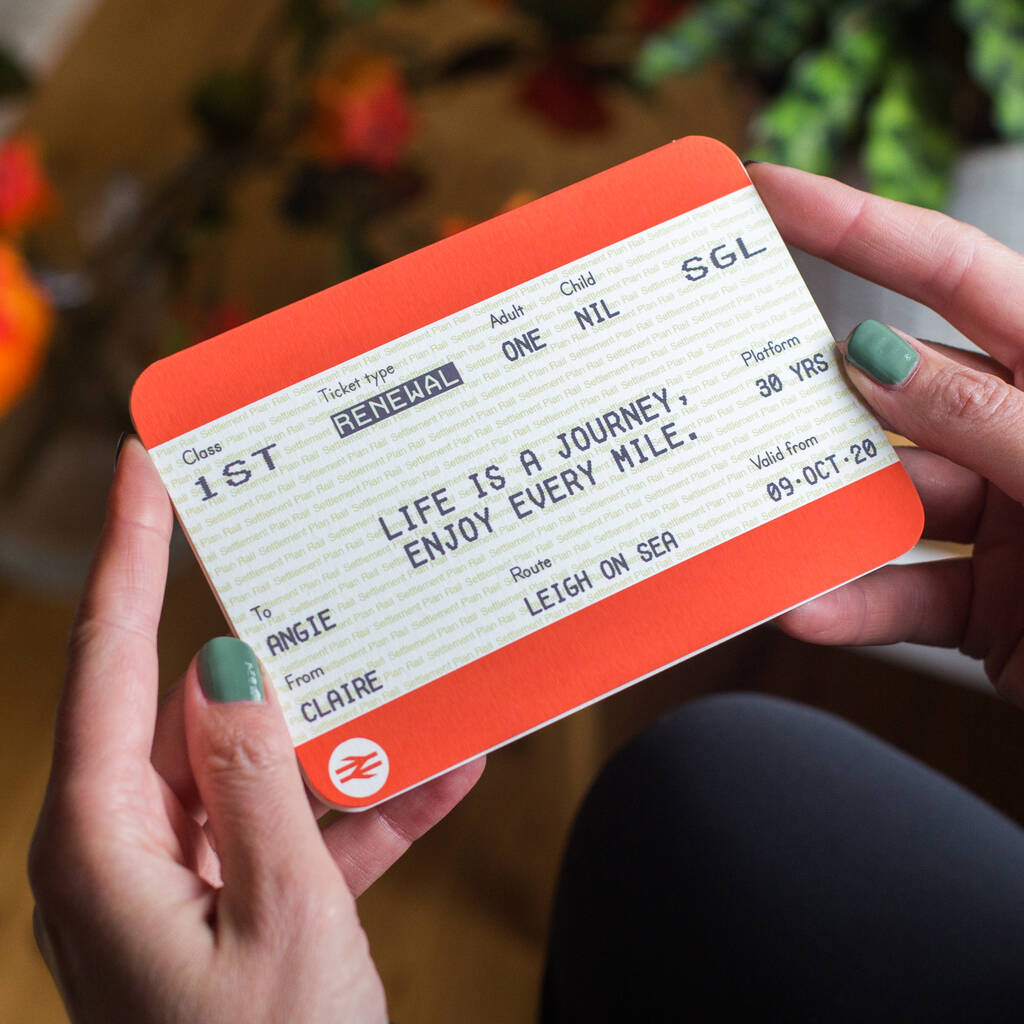 Personalised Train Ticket Birthday Card, 1 of 5