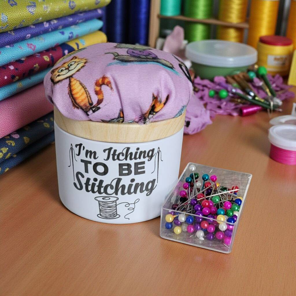 Cat Style Pin Cushion And Tin | Fun Sewing Gift, 1 of 5