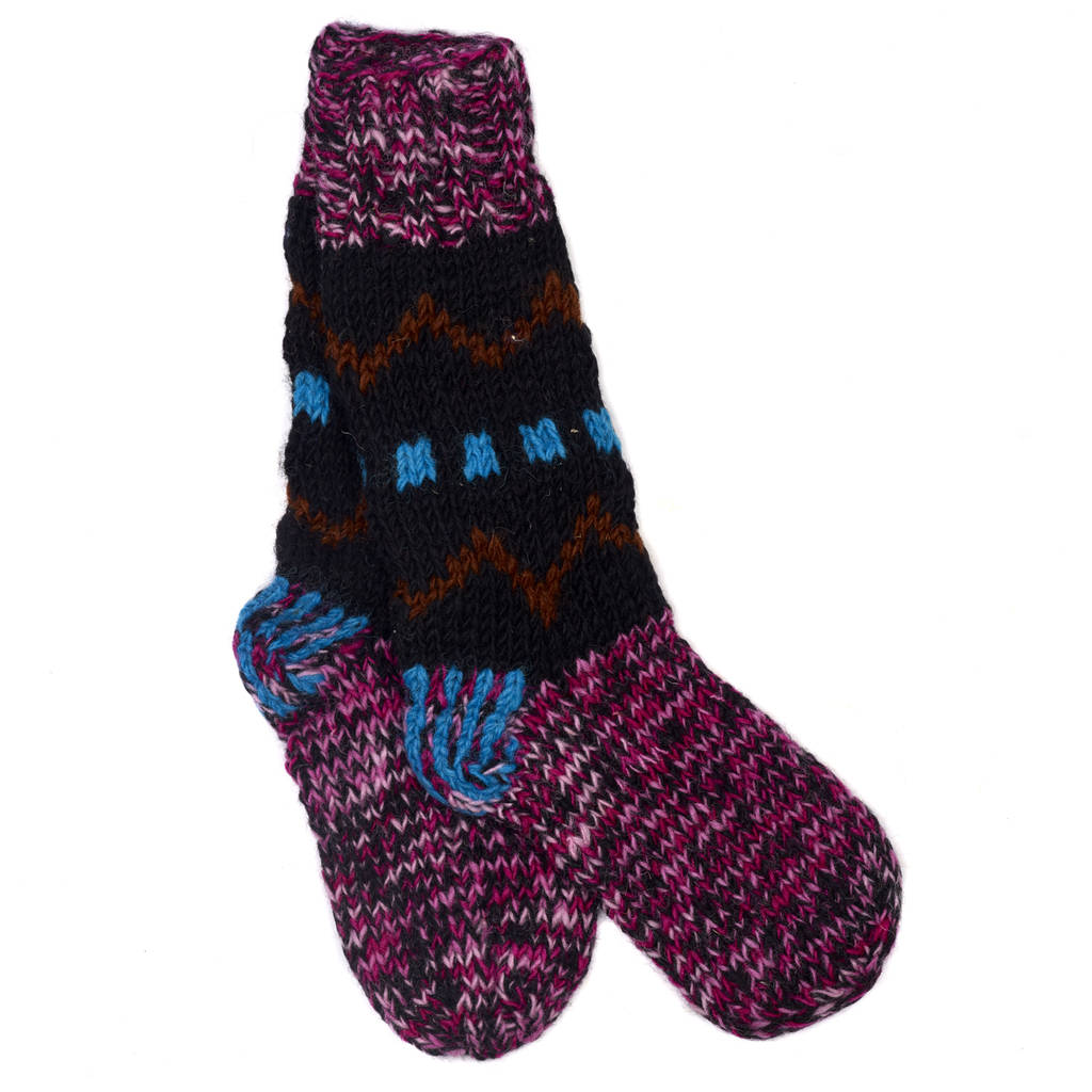 handmade nepalese woollen slipper socks by paper high