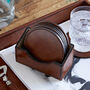 Six Round Or Square Leather Coasters. Personalised, thumbnail 1 of 9