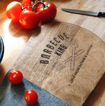 Personalised Barbecue King Wood / Slate Chopping Board, 2 of 4