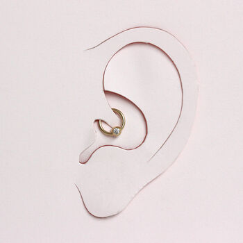 9ct Solid Gold Cz Ball Closure Helix Nose Ring, 5 of 6