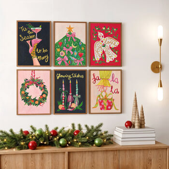 ‘Christmas Candles’ Art Print – Festive Still Life Wall Art, 6 of 9