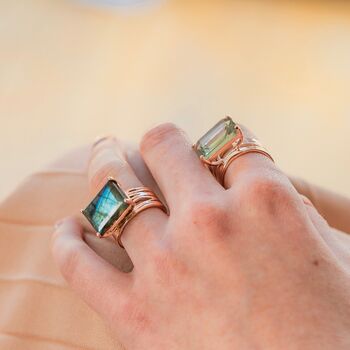 Rose Gold Vermeil Green Amethyst Pietra, 3 of 7