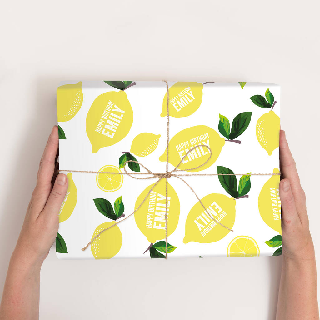 Personalised Lemon Wrapping Paper By Abigail Warner