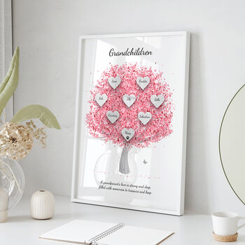 Personalised Grandchildren Tree Print Available In Six Colours, 8 of 11