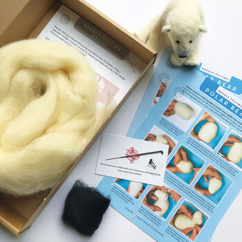 Needle Felting Kit, Polar Bear, 3 of 11