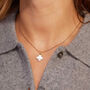 Personalised Mother Of Pearl Clover Cross Necklace, thumbnail 1 of 5