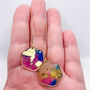 Multicolour Hexagonal Threader Statement Earrings, thumbnail 2 of 10