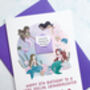 Personalised Mini Envelope Mermaid Birthday Card, thumbnail 7 of 8