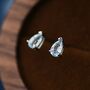 Genuine Swiss Blue Topaz Crystal Droplet Stud Earrings In Sterling Silver, thumbnail 1 of 12