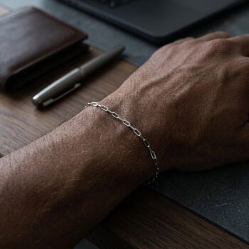 Paperclip Chain Silver Bracelet, 3 of 10