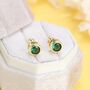 Emerald Green Bezel Cz Crystal Stud Earrings, thumbnail 1 of 12