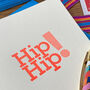 'Hip Hip' Letterpress Celebration Card, thumbnail 2 of 3