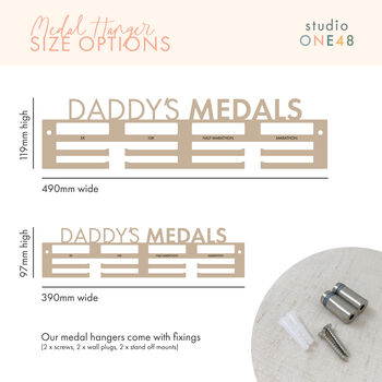 Daddy's Medals Personal Bests Personalised Medal Hanger, 3 of 6