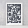 'My Amazing Body' Art Print In Sheer Slate, thumbnail 1 of 4