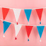 Red, White And Blue Fabric Bunting, thumbnail 1 of 2