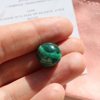 Malachite Crystal Sphere Gift – With Pouch And Card, 3 of 9