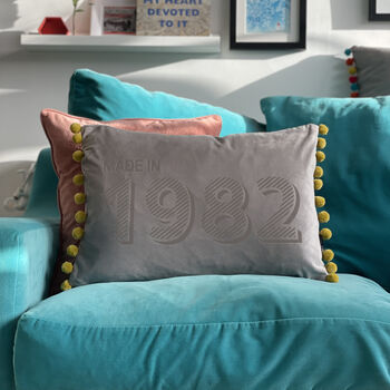 Personalised 40th Birthday Velvet Cushion, 5 of 6
