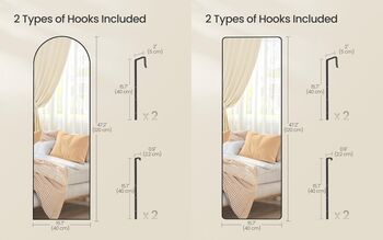 Over Door Hanging Mirror Wall Mount Mirror, 2 of 7