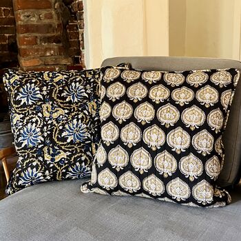 Reversible Quilted Cushion Cover In Catalpa Print, 5 of 5