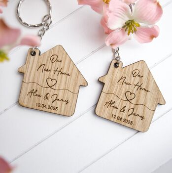Personalised New Home Keyring – Custom “New Home” Gift For Couples And Families, 2 of 6