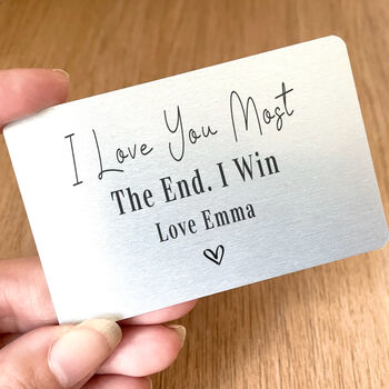 Personalised Aluminium 'I Love You Most' Keepsake Card, 2 of 3