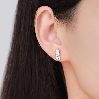 Sterling Silver Tiny Meerkat Stud Earrings, 6 of 12